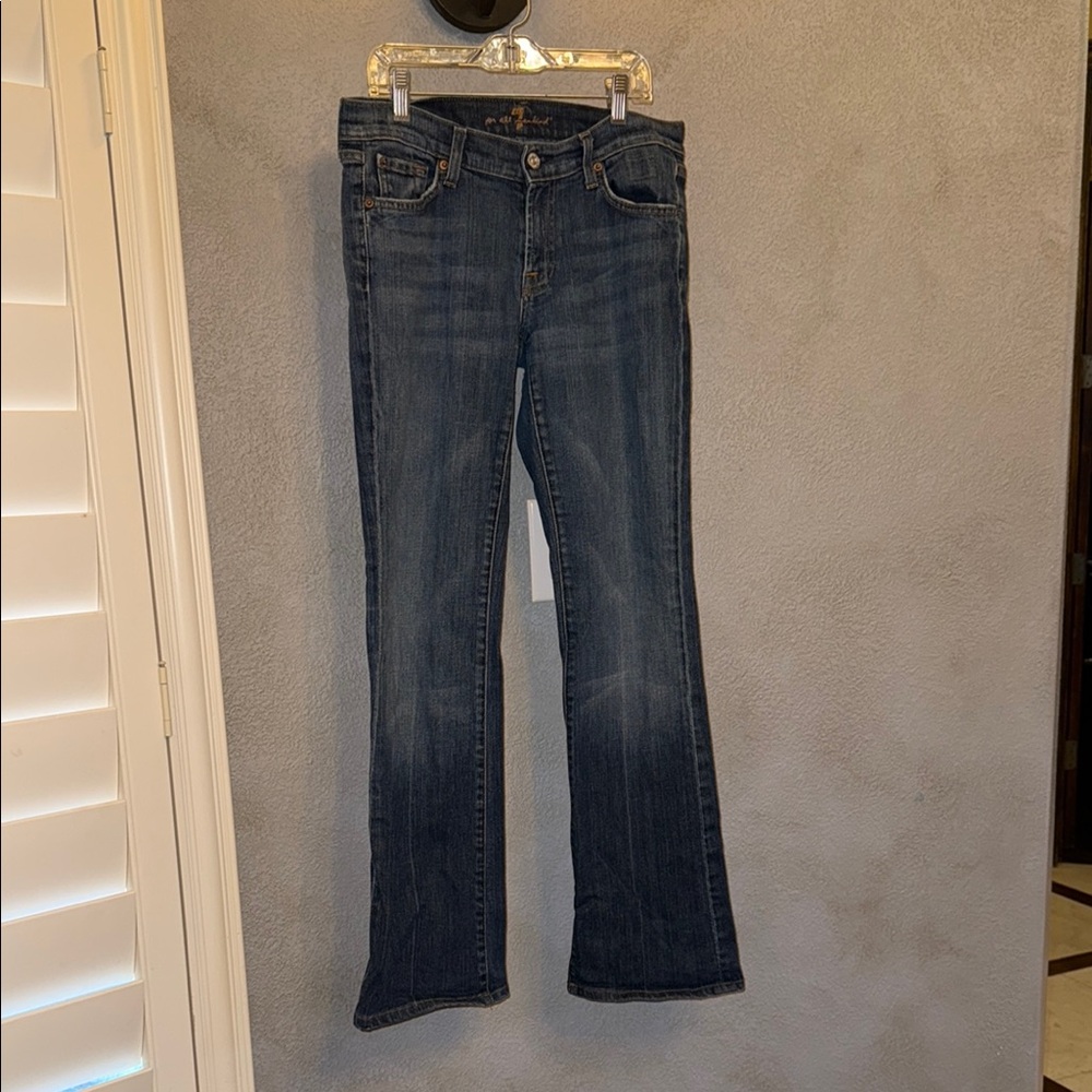7 For All Mankind Blue Boot Cut Jeans Classic Style